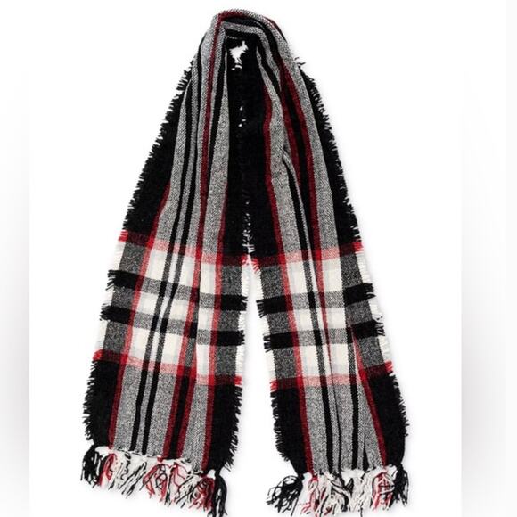 Style & Co Winter Tartan Plaid Chenille Fringe Scarf Rectangle Festive NEW - Picture 15 of 15